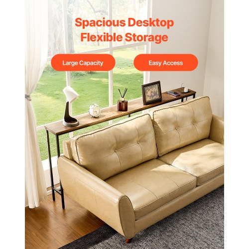 Narrow Console Table 709 Behind Couch Table with Power Outlets 1Tier