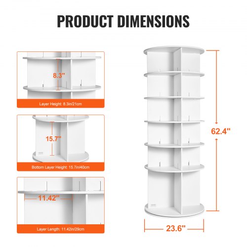 6 Tiers Rotating Shoe Rack Tower 360°Spinning Shoe Display Revolving Shoe