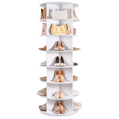 7 Tiers Rotating Shoe Rack Tower 360°Spinning Shoe Display Revolving Shoe