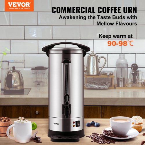 Commercial Coffee Urn 110 Cup Stainless Steel Coffee Dispenser Fast Brew – 4L