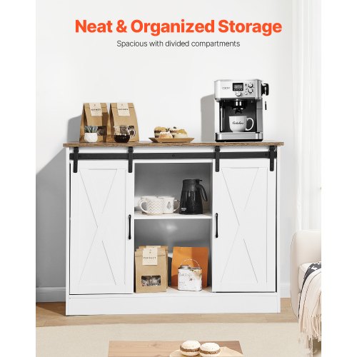 Coffee Bar Cabinet 418 x 158 x 32.1 in Farmhouse Coffee Bar Cabinet with 3Tier