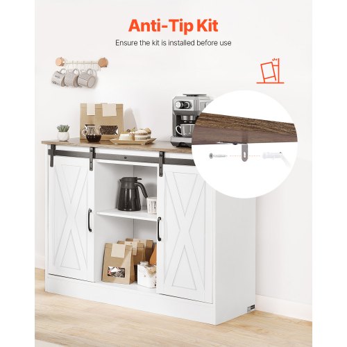 Coffee Bar Cabinet 418 x 158 x 32.1 in Farmhouse Coffee Bar Cabinet with 3Tier