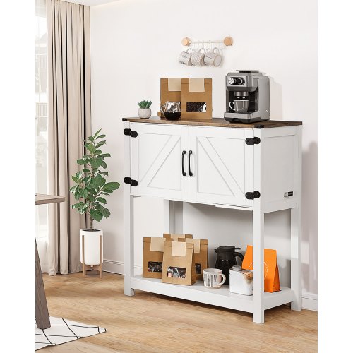 Coffee Bar Cabinet 315 x 138 x 34.6 in Farmhouse Coffee Bar Cabinet with 3Tier