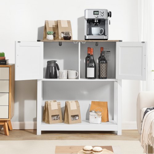 Coffee Bar Cabinet 315 x 138 x 34.6 in Farmhouse Coffee Bar Cabinet with 3Tier