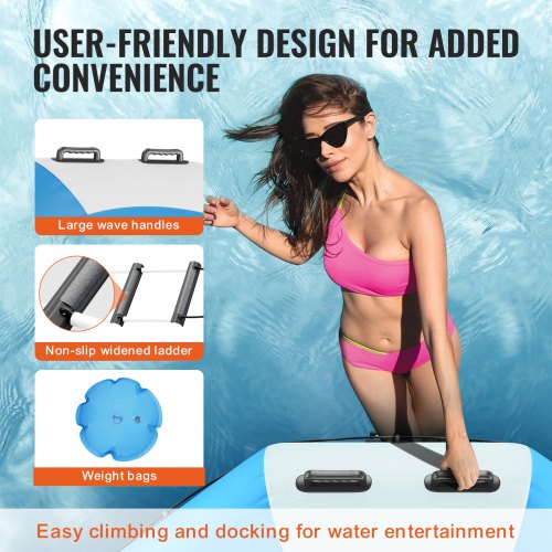 Inflatable Water Bouncer 65ft Recreational Water Trampoline Portable