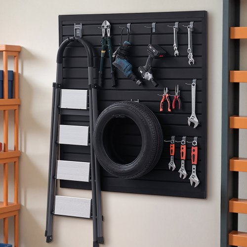 Slat Wall Paneling 4 x 4 ft PVC Garage Slatwall with Modular Design Black