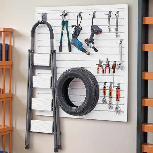 Slat Wall Paneling 4 x 4 ft PVC Garage Slatwall with Modular Design White