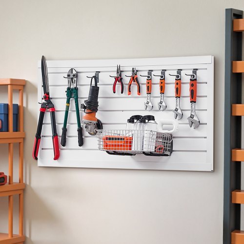 Slat Wall Paneling 2 x 4 ft PVC Garage Slatwall with Modular Design White