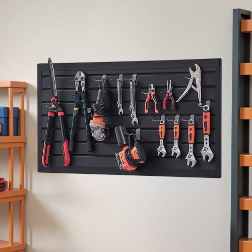 Slat Wall Paneling 2 x 4 ft PVC Garage Slatwall with Modular Design Black