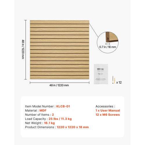 Slat Wall Paneling 4 x 4ft MDF Garage Slatwall with Modular Design