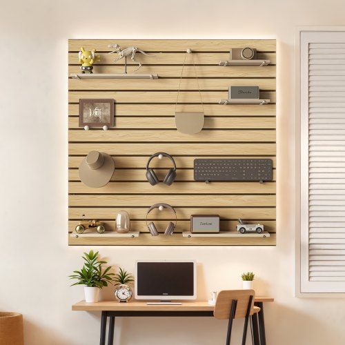 Slat Wall Paneling 4 x 4ft MDF Garage Slatwall with Modular Design