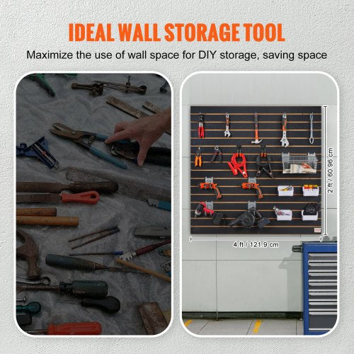 Slatwall Panels 4 ft x 2 ft Black Garage Wall Panels 24H x 48L Set of 2