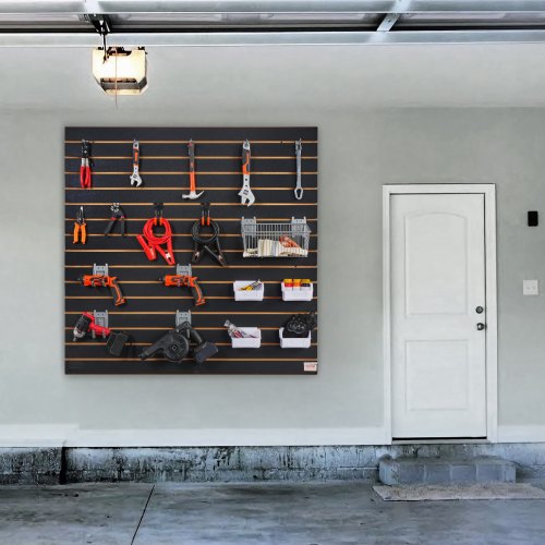 Slatwall Panels 4 ft x 2 ft Black Garage Wall Panels 24H x 48L Set of 2