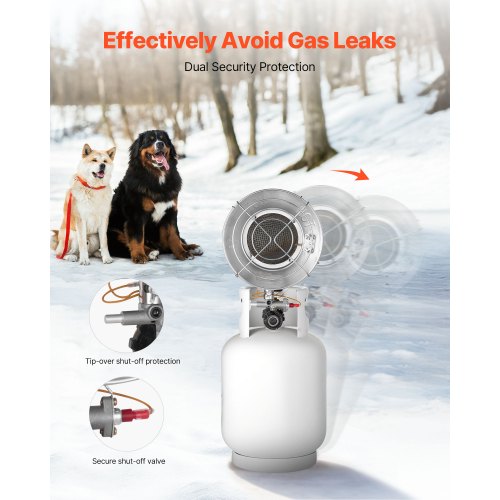 Propane Tank Top Heater with Portable Trolley 15000 BTU Rapid Heating