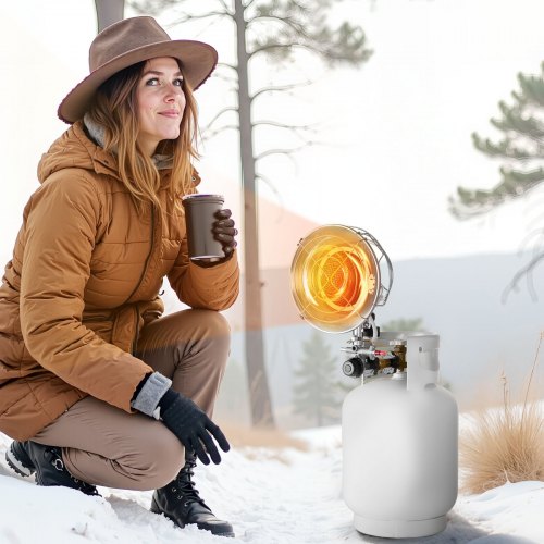 Propane Tank Top Heater with Portable Trolley 15000 BTU Rapid Heating