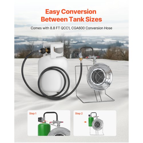 Propane Tank Top Heater for 1lb Small Tanks and 540lb Large Tanks 18000