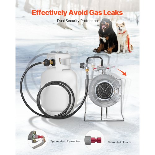 Propane Tank Top Heater for 1lb Small Tanks and 540lb Large Tanks 18000