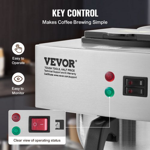 12 Cups Commercial Drip Coffee Maker Coffee Maker Machine with Thermal