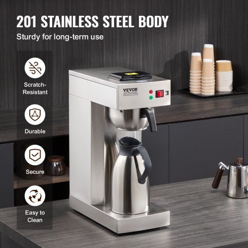 12 Cups Commercial Drip Coffee Maker Coffee Maker Machine with Thermal