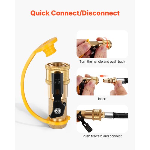 RV Propane Quick Connect Fitting Adapter Valve 7 Pieces 14Inch Male NPT