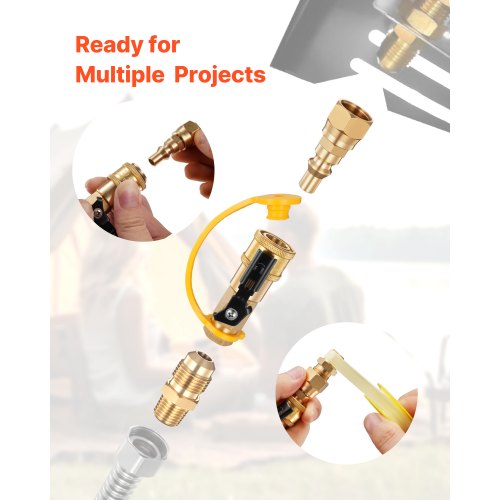 RV Propane Quick Connect Fitting Adapter Valve 7 Pieces 14Inch Male NPT