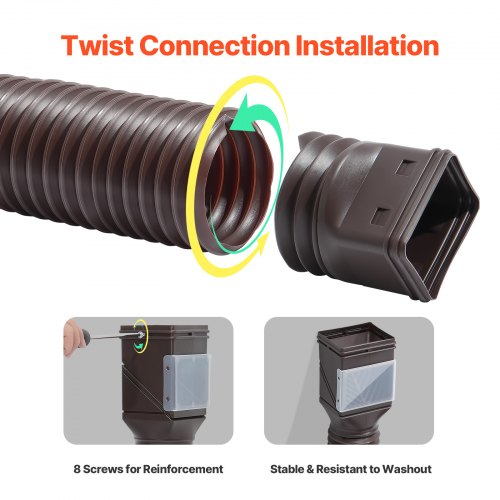 Rain Gutter Downspout Extensions 2Pack Flexible Downspout Extender Down Spout