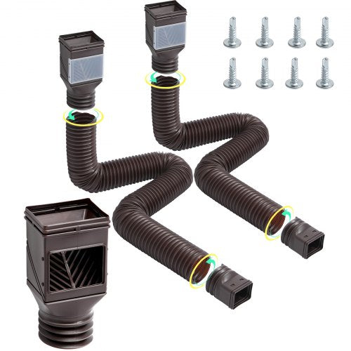 Rain Gutter Downspout Extensions 2Pack Flexible Downspout Extender Down Spout