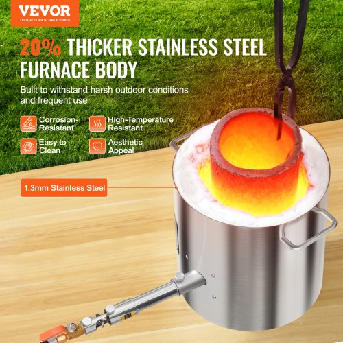 Propane Melting Furnace Kit 8KG18lbs Gas Metal Melting Furnace Kit