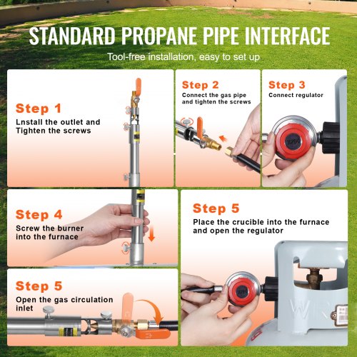 Propane Melting Furnace Kit 8KG18lbs Gas Metal Melting Furnace Kit