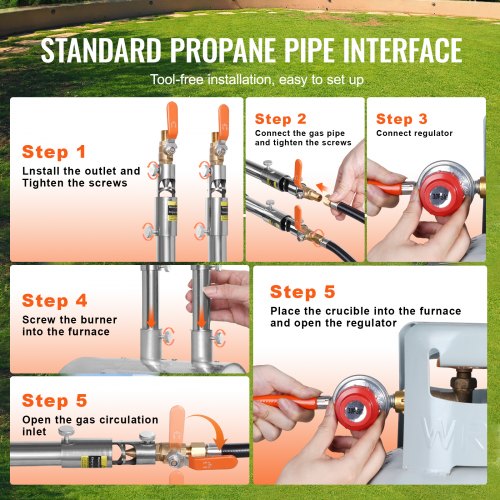 Propane Melting Furnace Kit 8KG18lbs Gas Metal Melting Furnace Kit