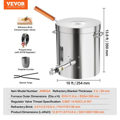 Propane Melting Furnace Kit 8KG18lbs Gas Metal Melting Furnace Kit