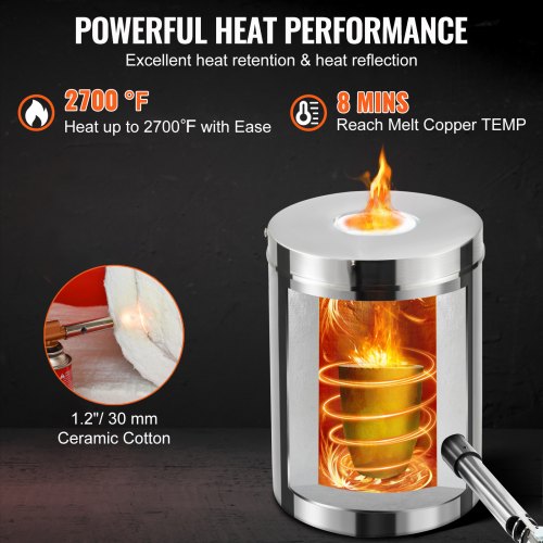 6KG Propane Melting Furnace Kit Large Capacity Foundry Home Kilns