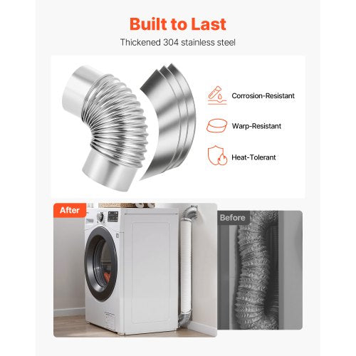 2 Pack Dryer Vent Elbow 90 Degree Hose Connector Kit for 4 Inch Duct