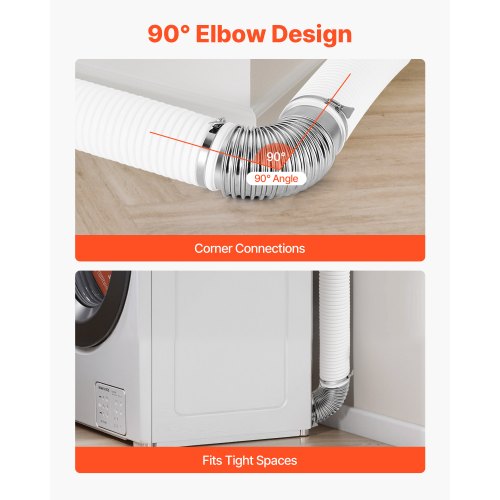2 Pack Dryer Vent Elbow 90 Degree Hose Connector Kit for 4 Inch Duct