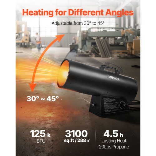 Propane Heater 125000BTU Forced Air Propane Heater with Stepless Temp