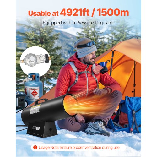 Propane Heater 125000BTU Forced Air Propane Heater with Stepless Temp