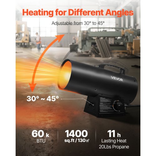 Propane Heater 60000BTU Forced Air Propane Heater with Stepless Temp