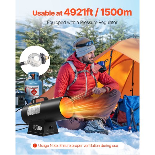 Propane Heater 60000BTU Forced Air Propane Heater with Stepless Temp