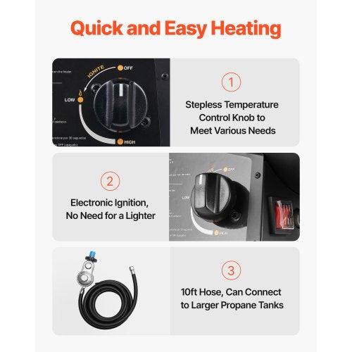 Propane Heater 100000BTU Forced Air Propane Heater with Stepless Temp