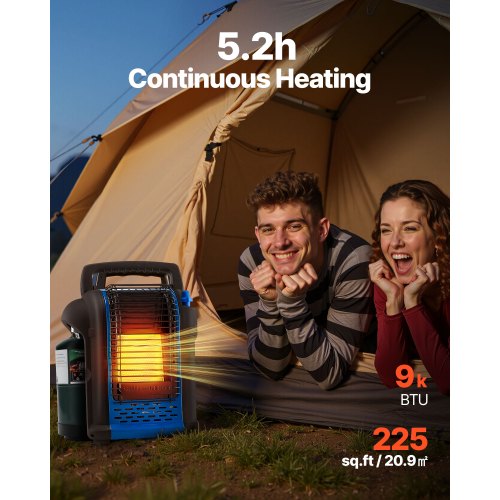 Portable Propane Heater 9000BTU Forced Radiant Space Heater with Stepless