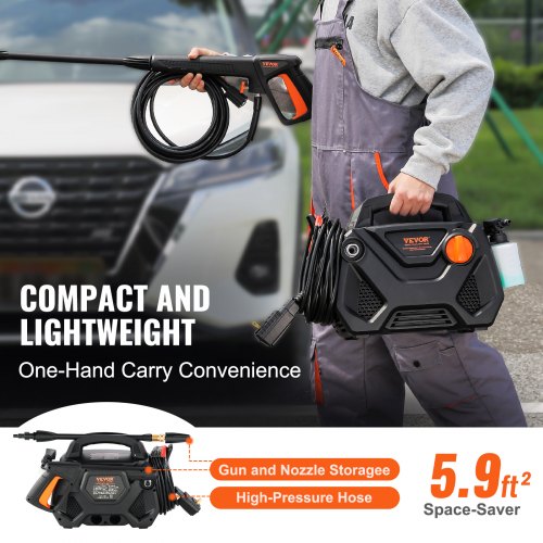 Electric Pressure Washer 2150PSI 185GPM Foam Cannon HighPressure with 5
