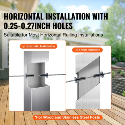 101 Pack T316 Stainless Steel Protector Sleeves for 18 Wire Rope Cable