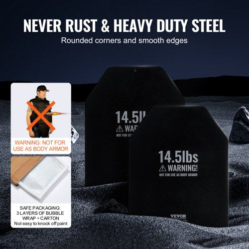 Weight Vest Plates 14.5 LB Pairs Premium Steel Weighted plates Contoured