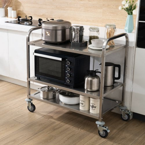 Kitchen Utility Cart 3 Tiers Wire Rolling Cart with 450LBS Capacity Steel