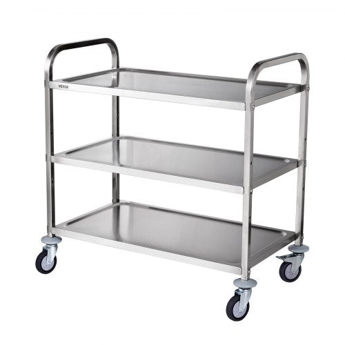 Kitchen Utility Cart 3 Tiers Wire Rolling Cart with 450LBS Capacity Steel