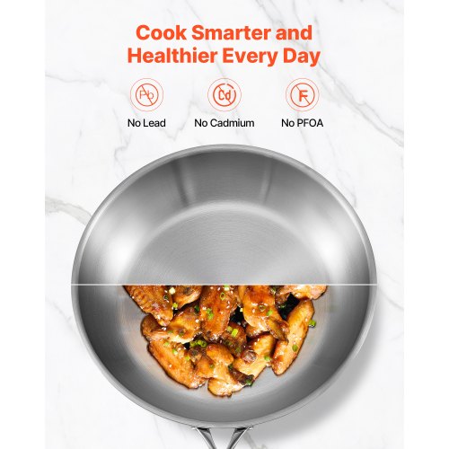 TriPly Stainless Steel Frying Pan 3 Pcs Set 8 10 12 in Cooking