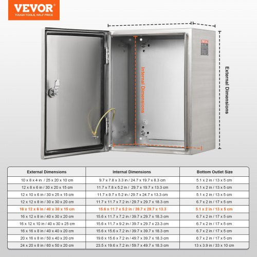 Steel Electrical Box 16x 12x 6 304 Stainless Steel Electrical Enclosure