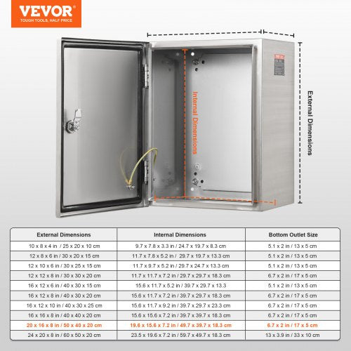 Steel Electrical Box 20x 16x 8 304 Stainless Steel Electrical Enclosure