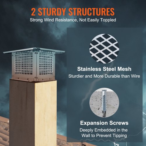 Chimney Cap 9 x 9 inch 304 Stainless Steel Fireplace Chimney Cover Not