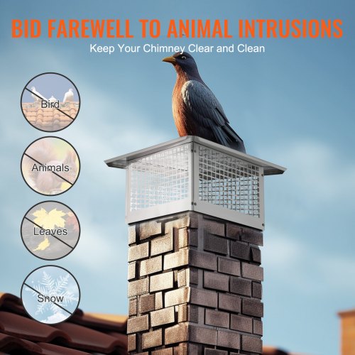 Chimney Cap 17 x 17 inch 304 Stainless Steel Fireplace Chimney Cover Not